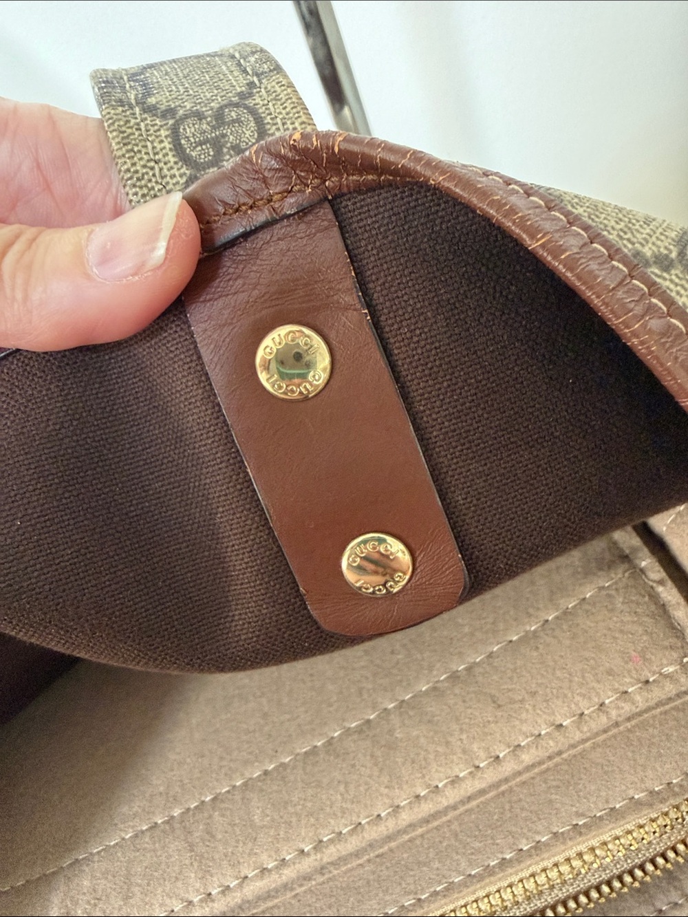 Gucci Beige GG Coated Canvas Tote with Brown Leather Handles - Picture 16 of 16